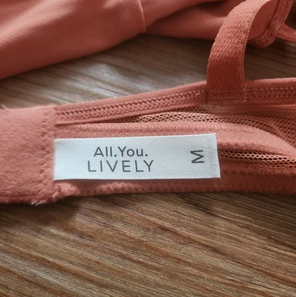 LIVELY Bra Womens M Orange Mesh Trim Bralette Terracotta NEW - Picture 6 of 8